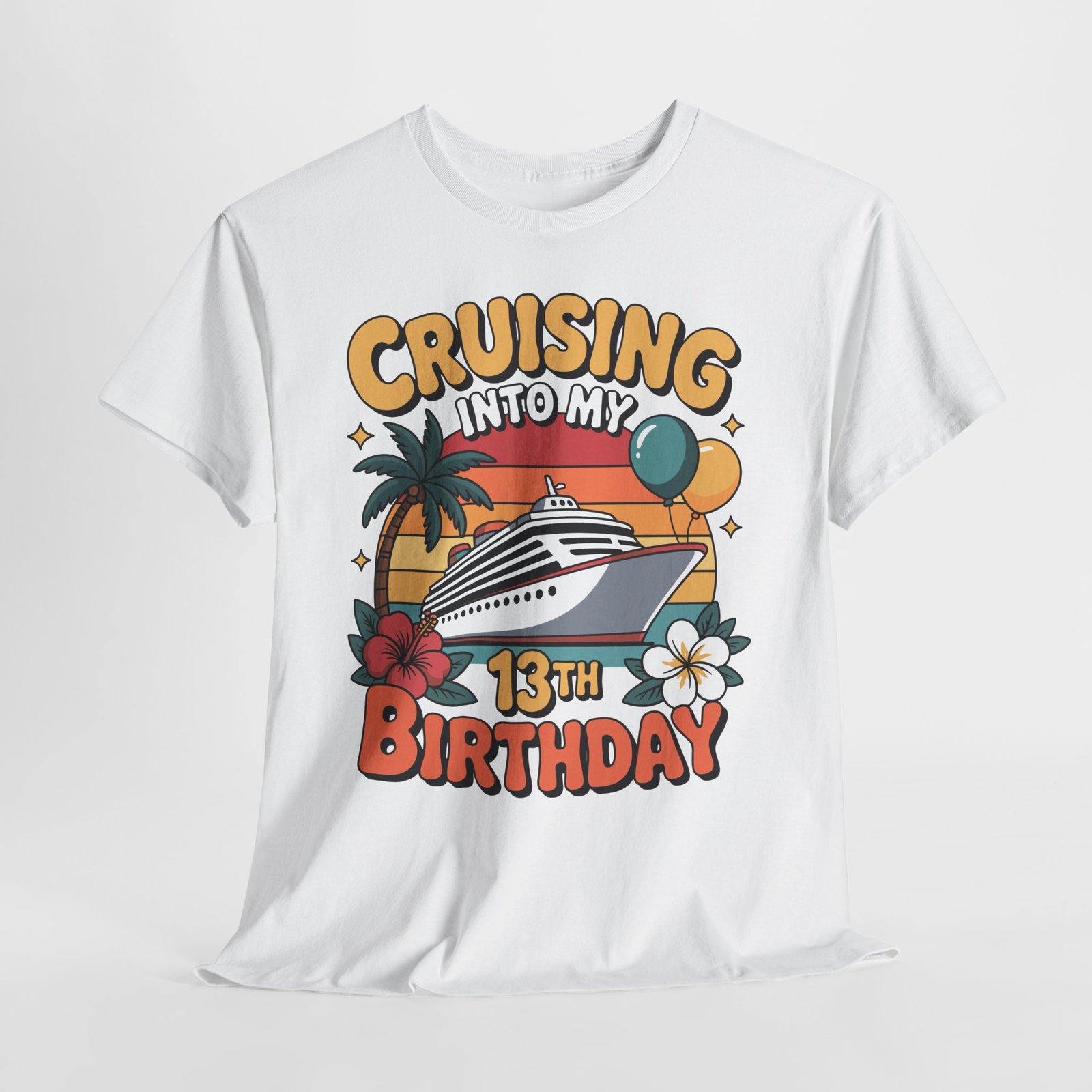 13th Birthday Cruise Shirt | Cruising Into My 13th Birthday Tee 17 13th Birthday Cruise Shirt | Cruising Into My 13th Birthday Tee - Image 17