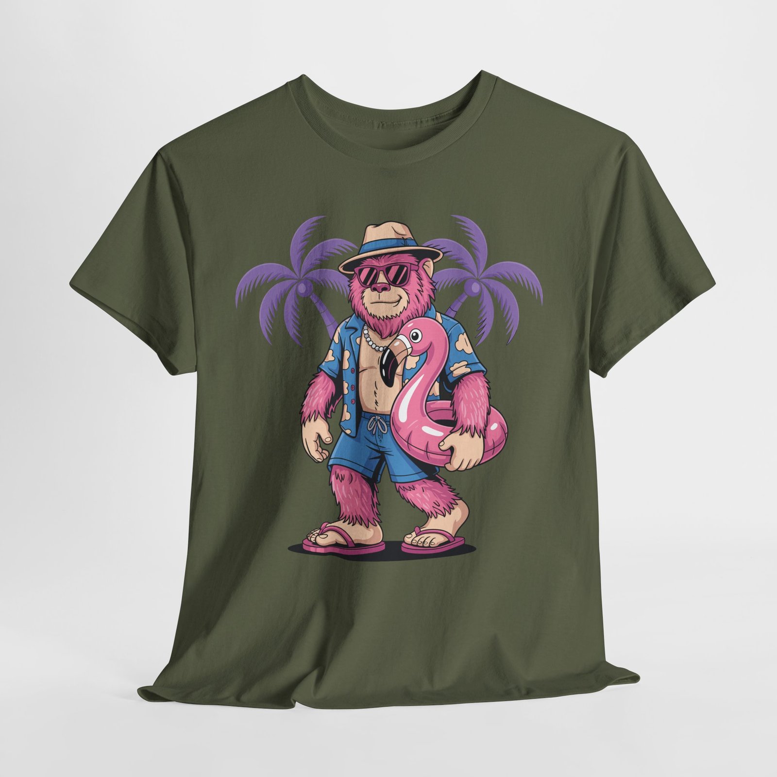 Tropical Bigfoot Cruise Shirt – 1 Funny Pink Flamingo Vacation Tee 11 Tropical Bigfoot Cruise Shirt – 1 Funny Pink Flamingo Vacation Tee - Image 11