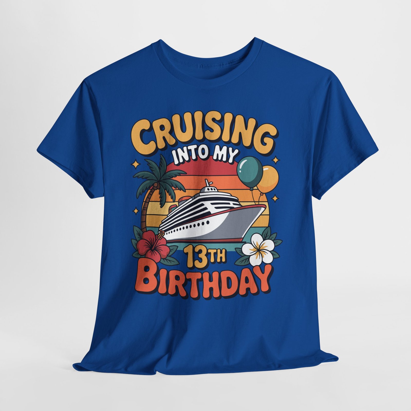 13th Birthday Cruise Shirt | Cruising Into My 13th Birthday Tee 14 13th Birthday Cruise Shirt | Cruising Into My 13th Birthday Tee - Image 14