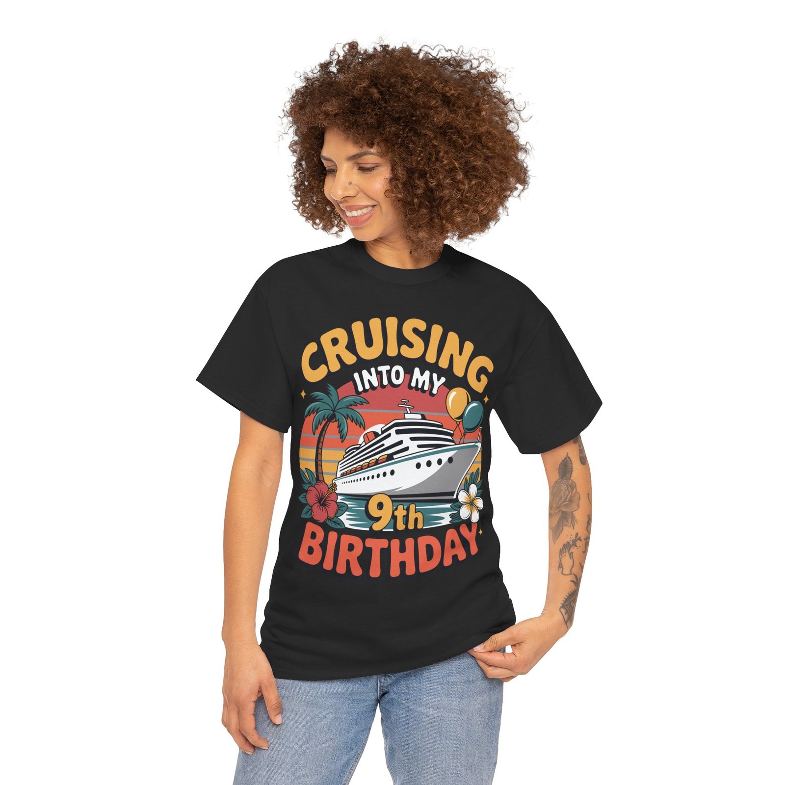 9th Birthday Cruise Shirt – Fun & Adorable Cruising Into My 9th Birthday Tee 3 9th Birthday Cruise Shirt – Fun & Adorable Cruising Into My 9th Birthday Tee - Image 3