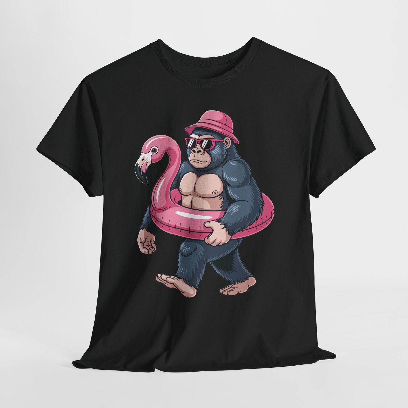 Funny Gorilla Cruise Shirt – 1 Flamingo Float Vacation Tee for Summer Trips 1 funny gorilla cruise shirt cartoon gorilla with pink flamingo float