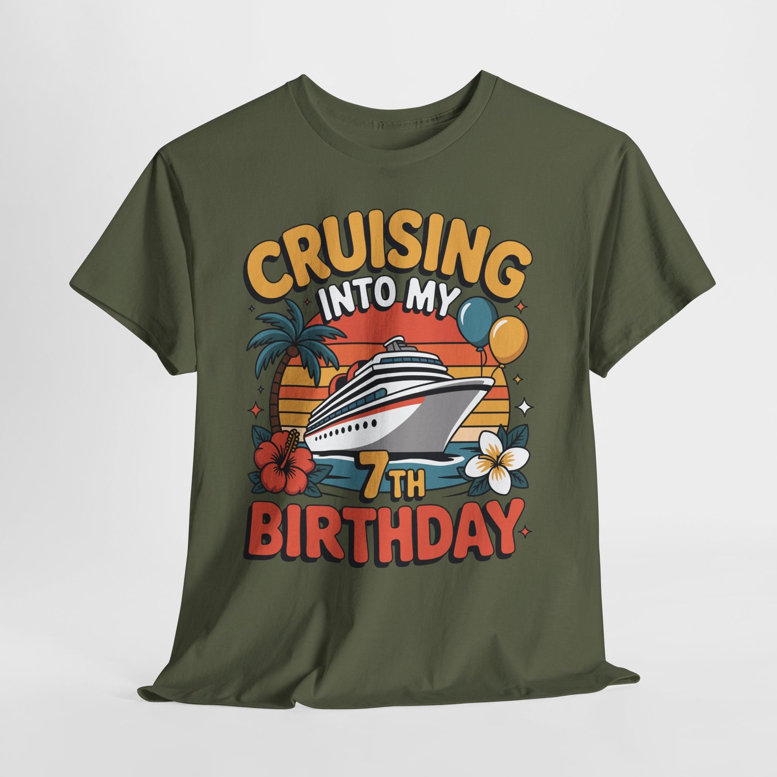 7th Birthday Cruise Shirt – Fun & Adorable Cruising Into My 7th Birthday Tee 11 7th Birthday Cruise Shirt – Fun & Adorable Cruising Into My 7th Birthday Tee - Image 11