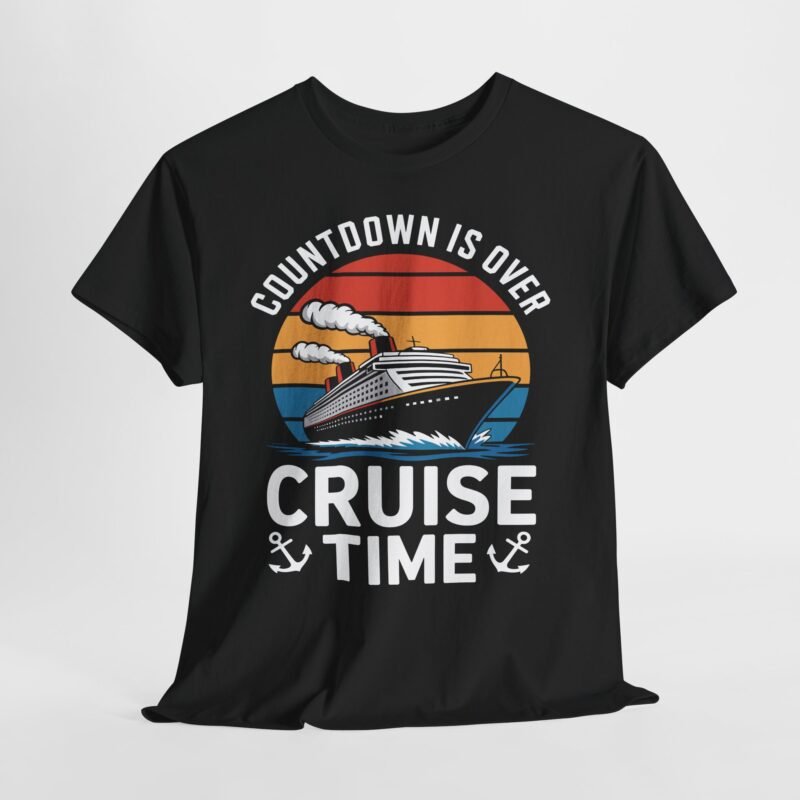 cruise time shirt retro sunset cruise ship countdown design
