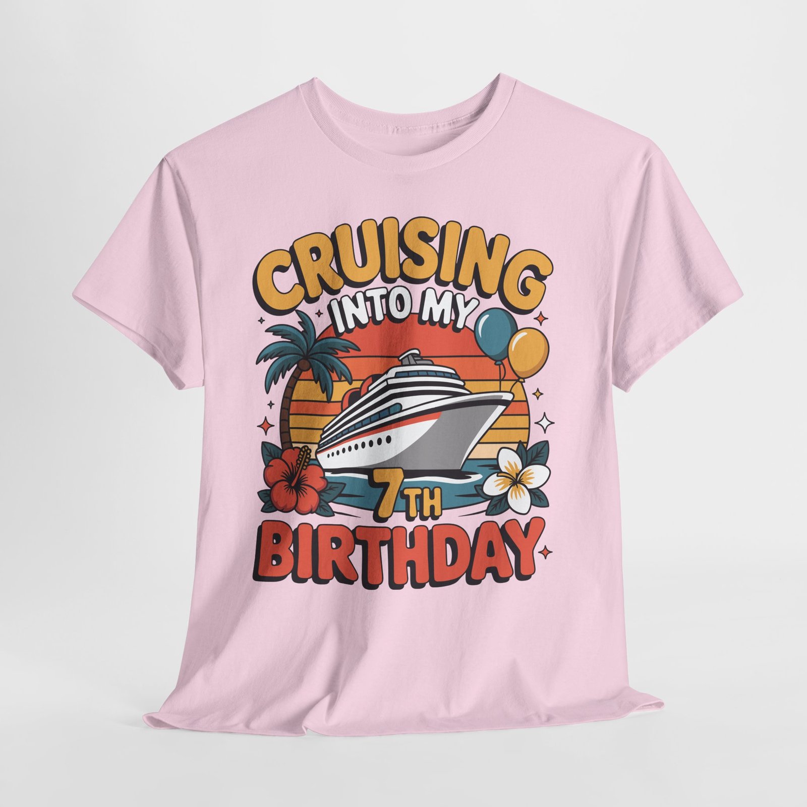 7th Birthday Cruise Shirt – Fun & Adorable Cruising Into My 7th Birthday Tee 16 7th Birthday Cruise Shirt – Fun & Adorable Cruising Into My 7th Birthday Tee - Image 16