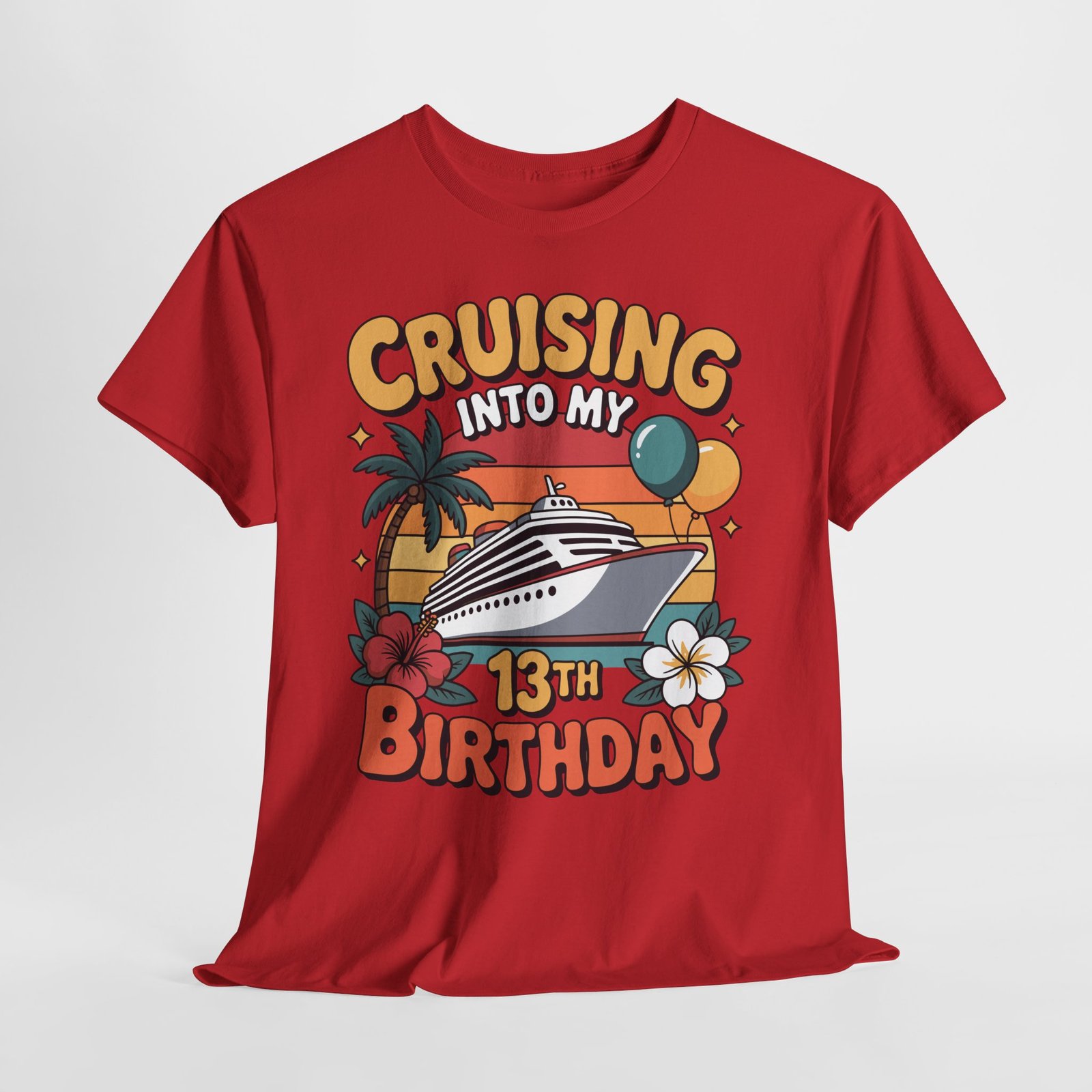 13th Birthday Cruise Shirt | Cruising Into My 13th Birthday Tee 12 13th Birthday Cruise Shirt | Cruising Into My 13th Birthday Tee - Image 12