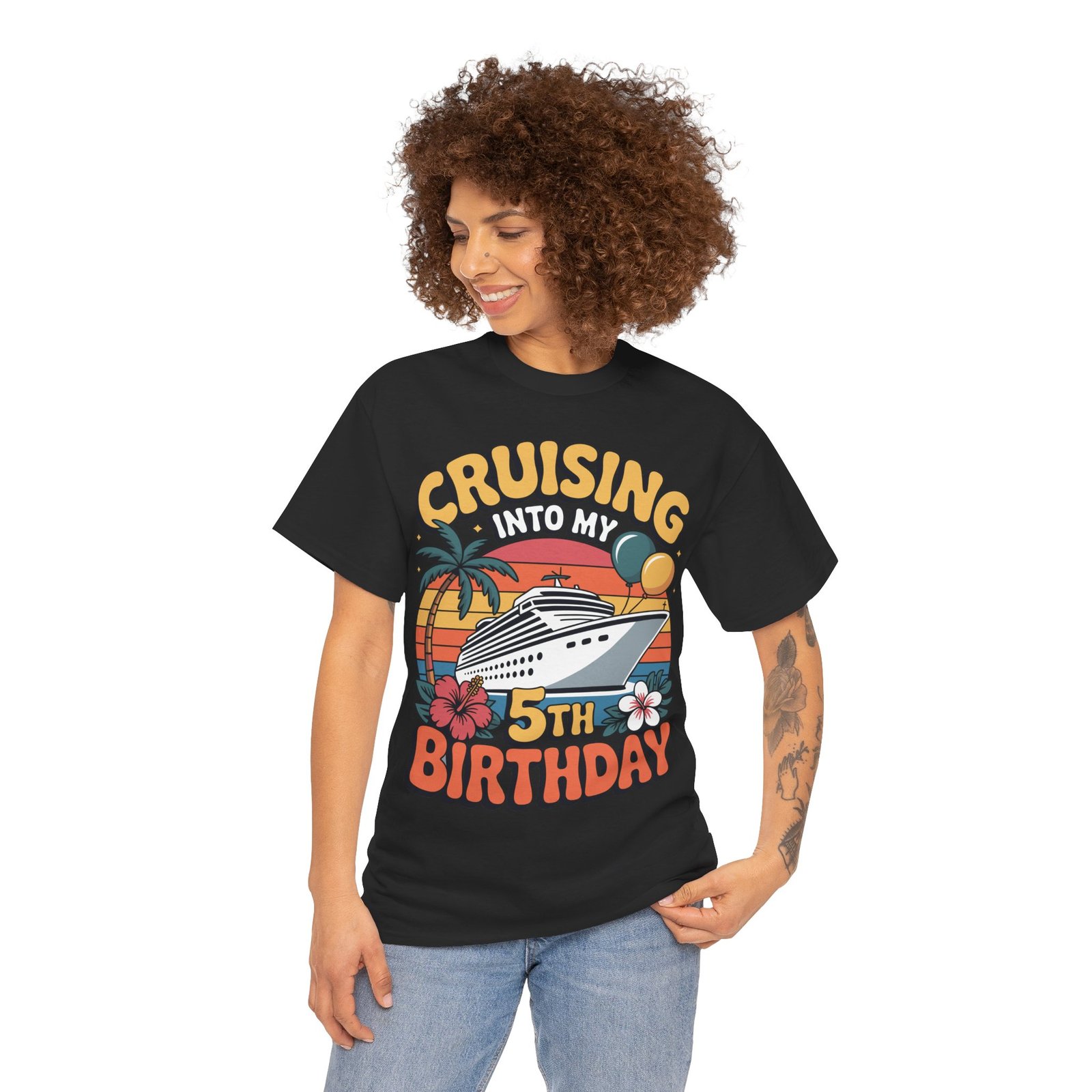 5th Birthday Cruise Shirt | Cruising Into My 5th Birthday Tee 3 5th Birthday Cruise Shirt | Cruising Into My 5th Birthday Tee - Image 3