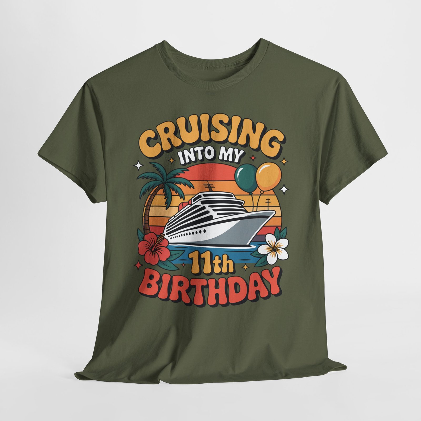 11th Birthday Cruise Shirt – Fun & Adorable Cruising Into My 11th Birthday Tee 11 11th Birthday Cruise Shirt – Fun & Adorable Cruising Into My 11th Birthday Tee - Image 11