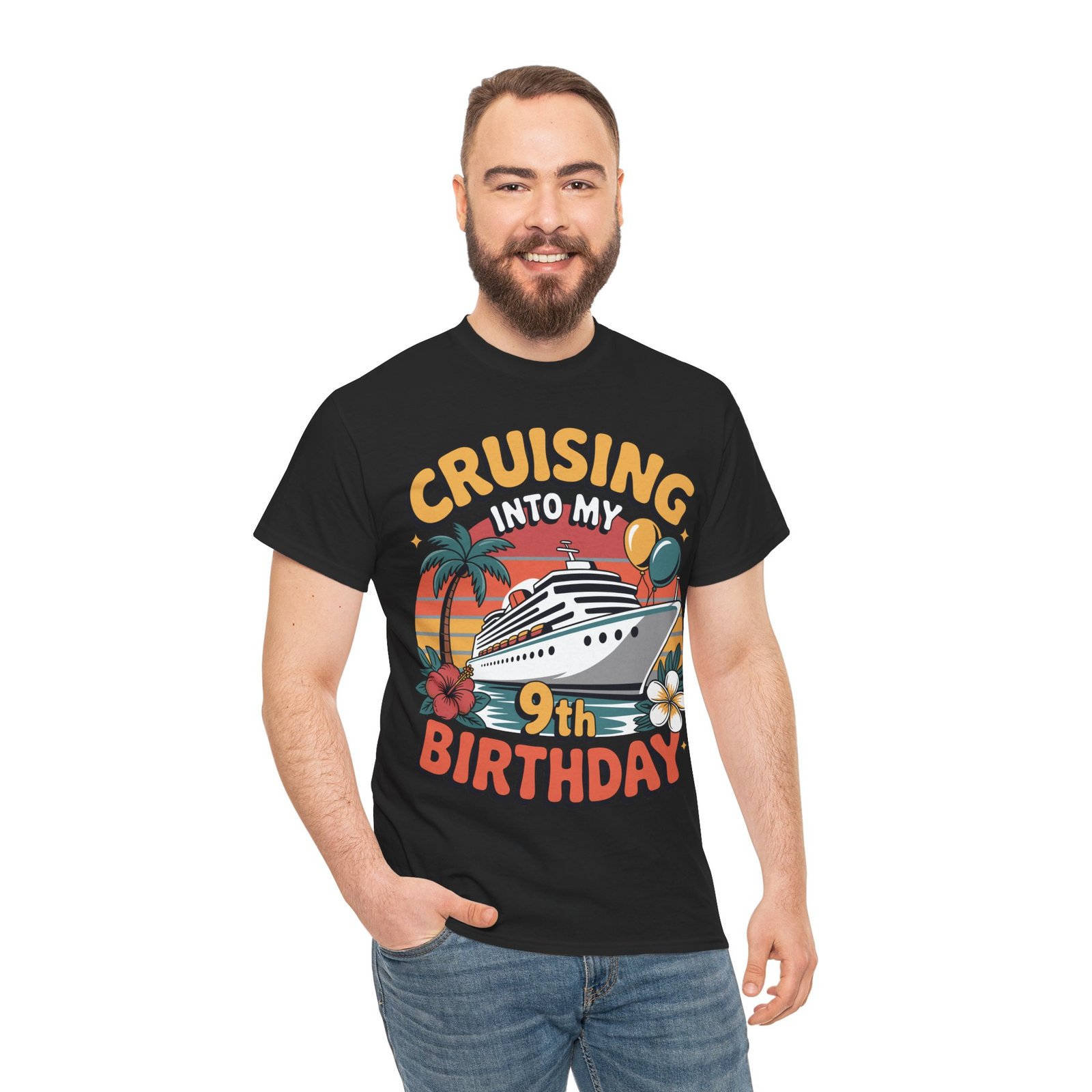 9th Birthday Cruise Shirt – Fun & Adorable Cruising Into My 9th Birthday Tee 4 9th Birthday Cruise Shirt – Fun & Adorable Cruising Into My 9th Birthday Tee - Image 4