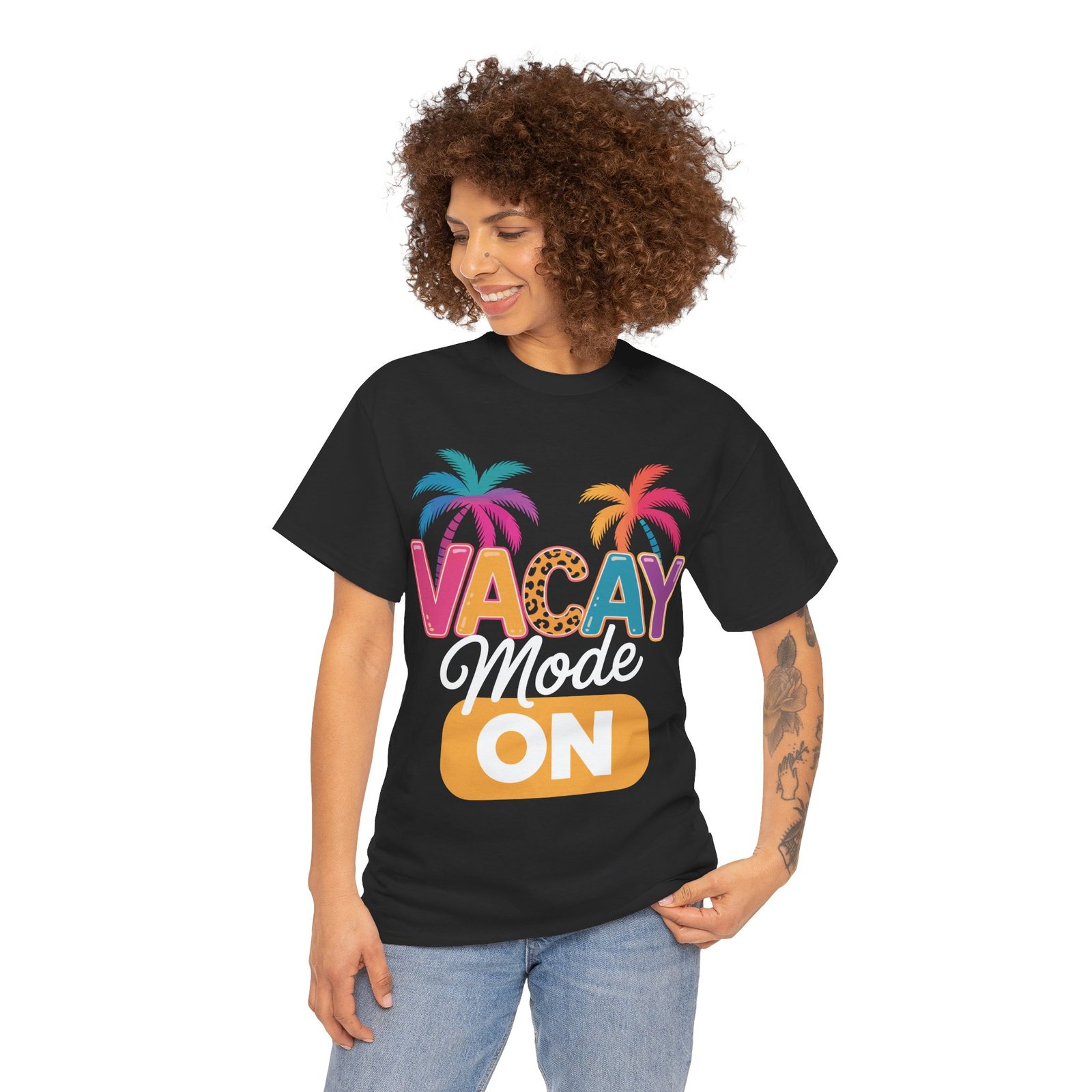 Vacay Mode On Shirt | Colorful Palm Tree Vacation Tee 3 Vacay Mode On Shirt | Colorful Palm Tree Vacation Tee - Image 3