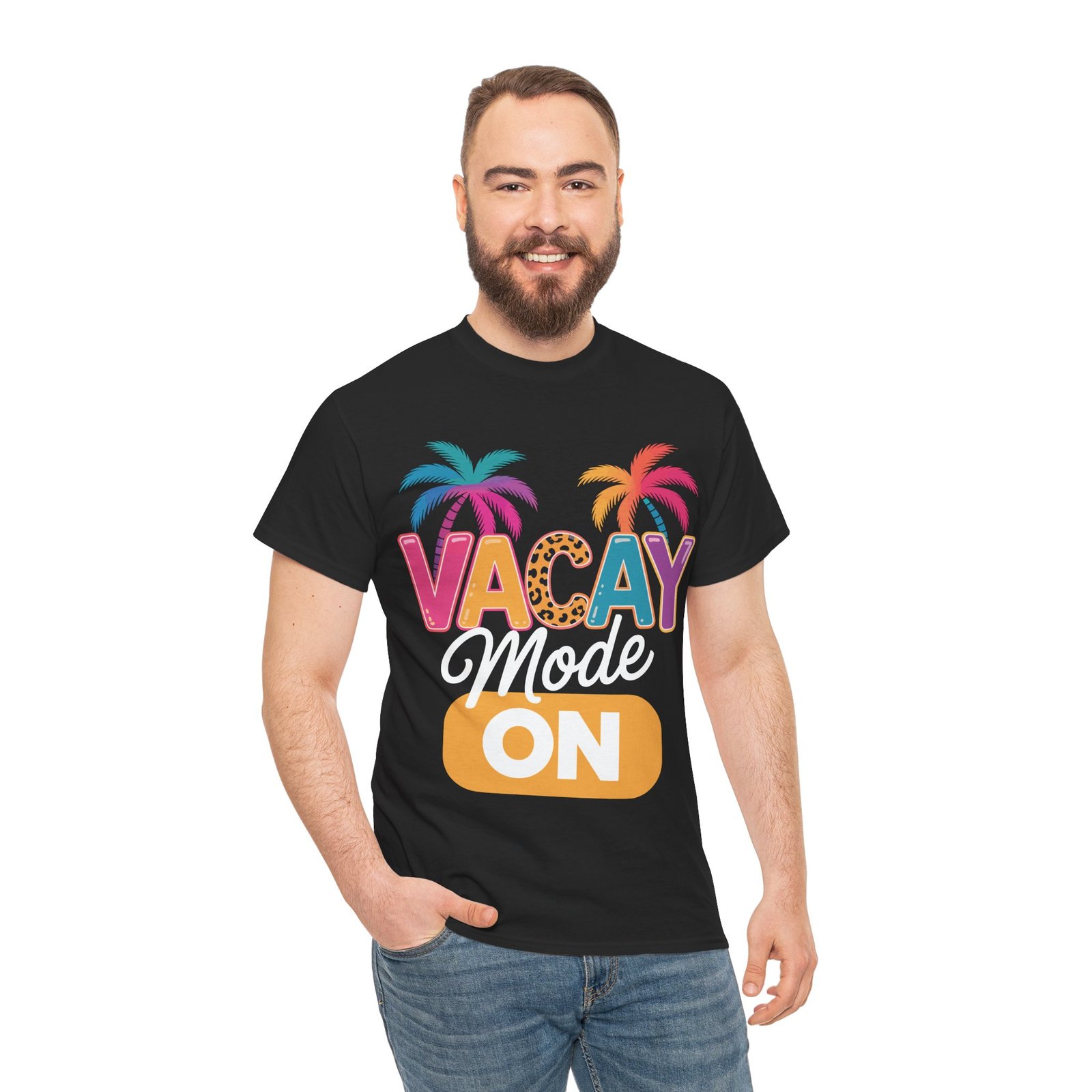 Vacay Mode On Shirt | Colorful Palm Tree Vacation Tee 4 Vacay Mode On Shirt | Colorful Palm Tree Vacation Tee - Image 4