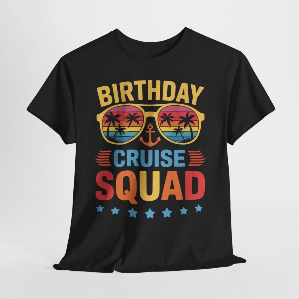 Retro Birthday Cruise Squad sunglasses tropical cruise shirt design