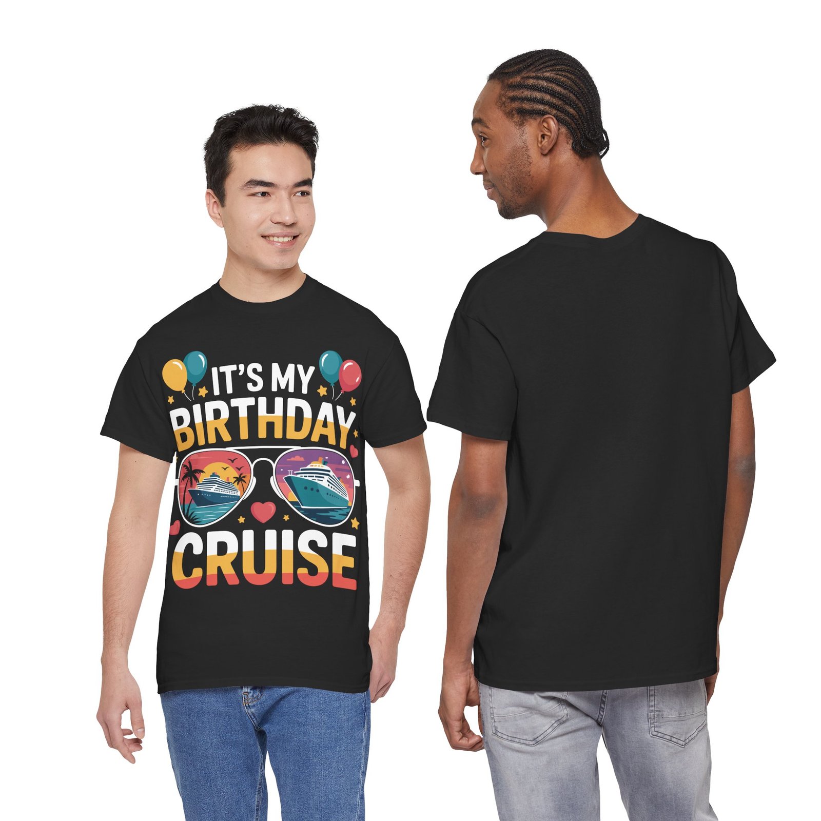 Retro Birthday Cruise T-shirt: It’s My Birthday Cruise Sunglasses Tee T-shirt 9 Retro Birthday Cruise T-shirt: It’s My Birthday Cruise Sunglasses Tee T-shirt - Image 9
