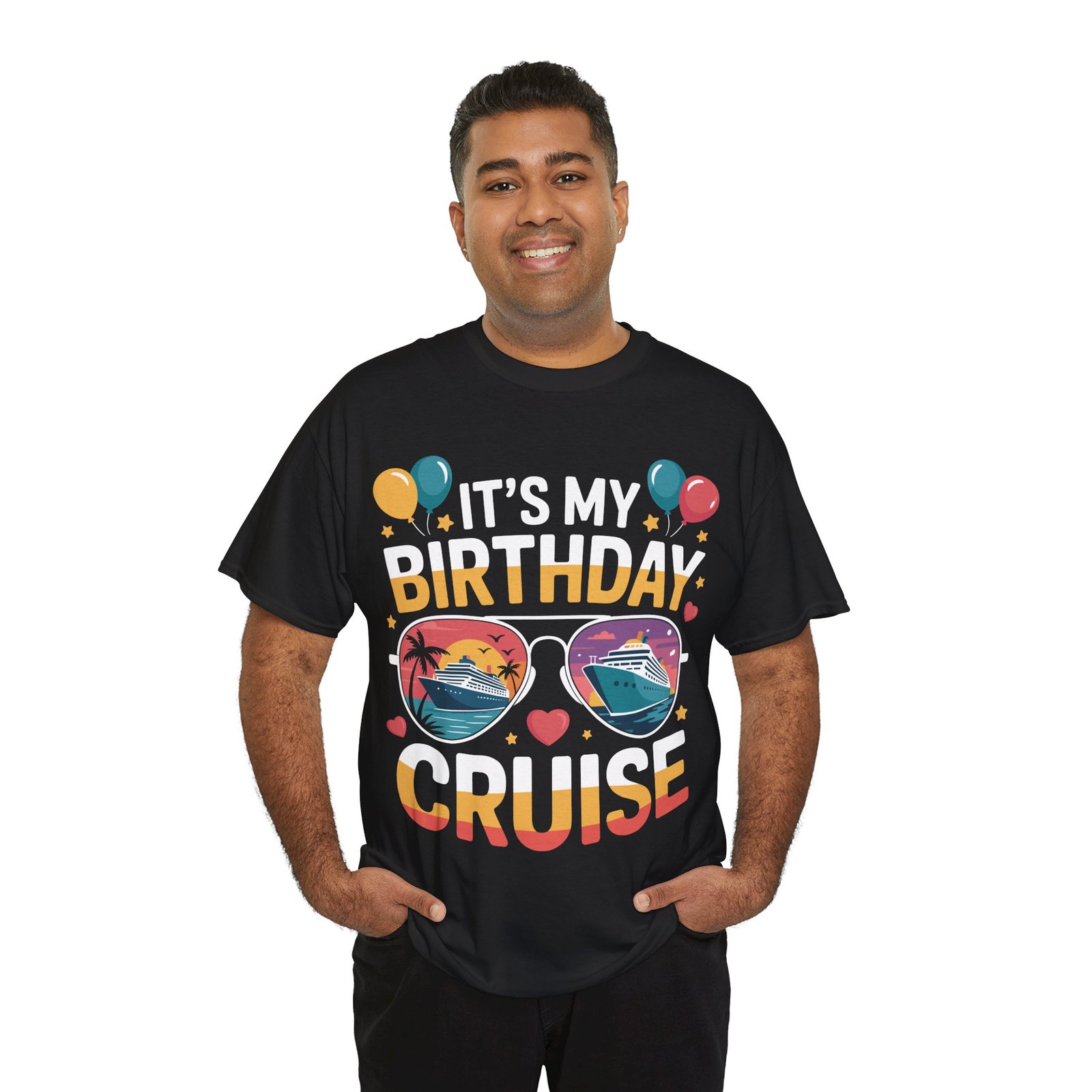 Retro Birthday Cruise T-shirt: It’s My Birthday Cruise Sunglasses Tee T-shirt 6 Retro Birthday Cruise T-shirt: It’s My Birthday Cruise Sunglasses Tee T-shirt - Image 6
