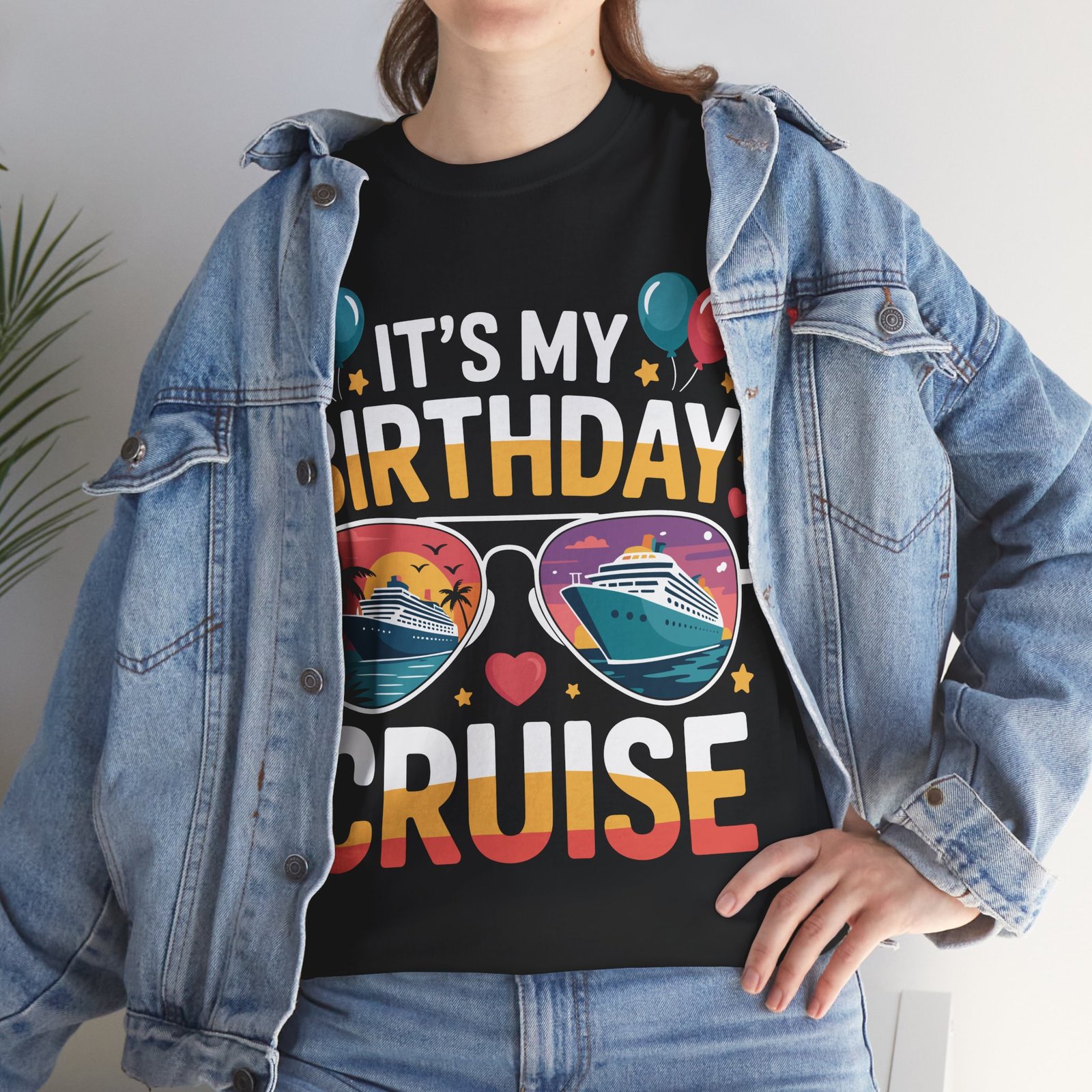 Retro Birthday Cruise T-shirt: It’s My Birthday Cruise Sunglasses Tee T-shirt 8 Retro Birthday Cruise T-shirt: It’s My Birthday Cruise Sunglasses Tee T-shirt - Image 8