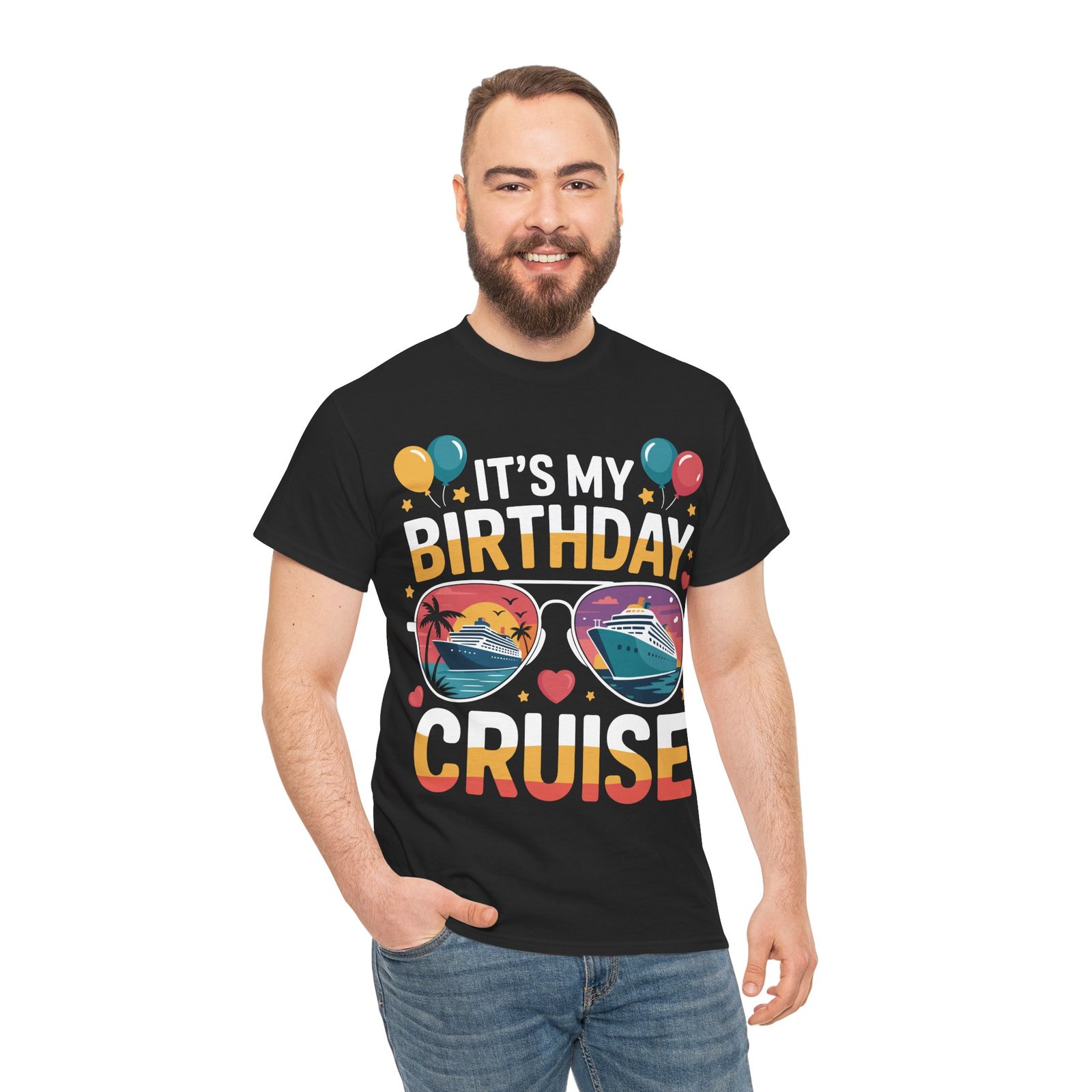 Retro Birthday Cruise T-shirt: It’s My Birthday Cruise Sunglasses Tee T-shirt 4 Retro Birthday Cruise T-shirt: It’s My Birthday Cruise Sunglasses Tee T-shirt - Image 4